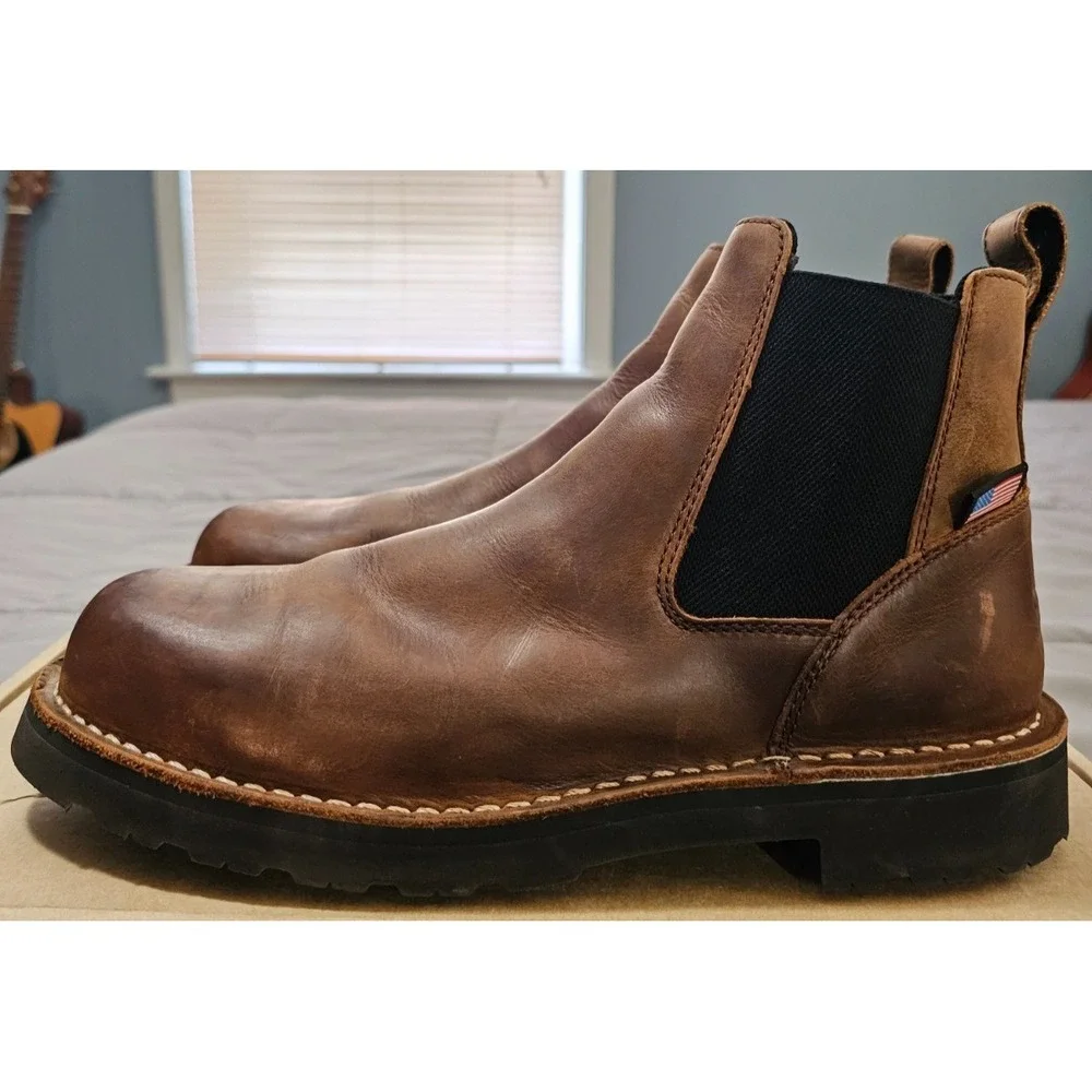 danner bull run chelsea tobacco 15589 Moc Toe 6" Brown GTX Steel Toe Plain toe Danner (Men's 11 WIDE) Bull